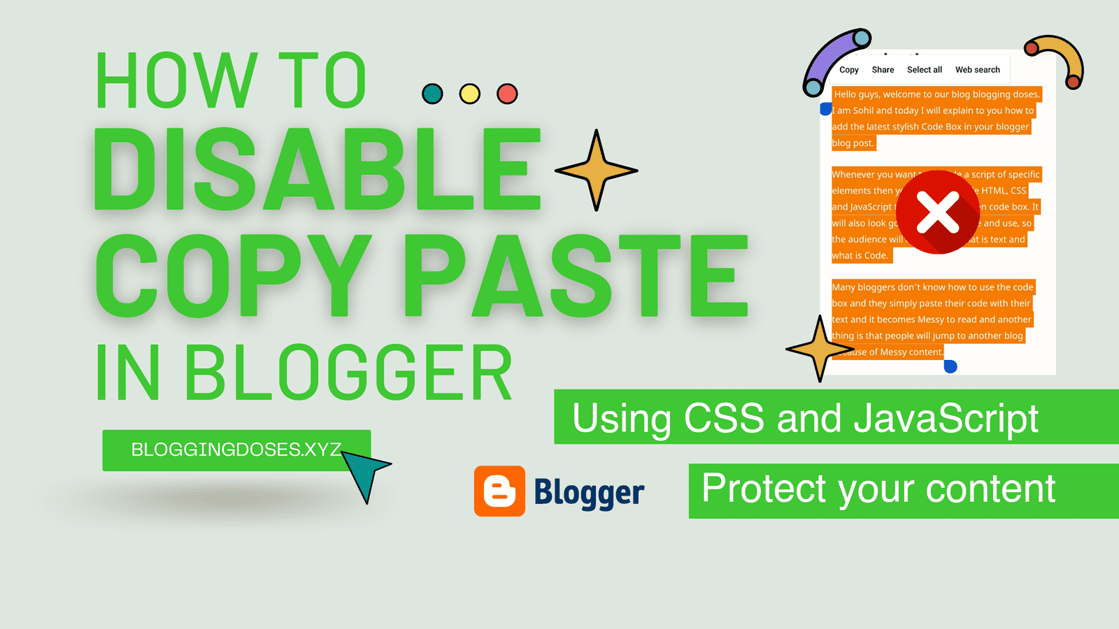 How to Disable Copy Paste in Blogger Blog Protect your Content [2022]